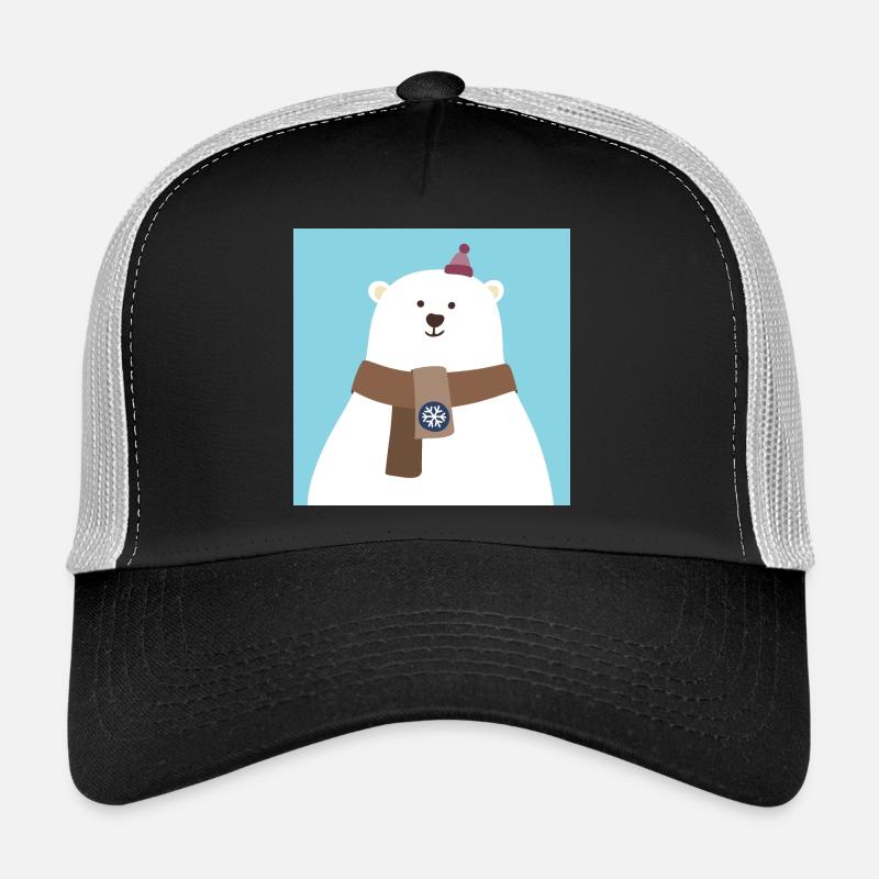 Poster Eisbär Nordpol Bär Eis Schnee Winter cool Trucker Cap