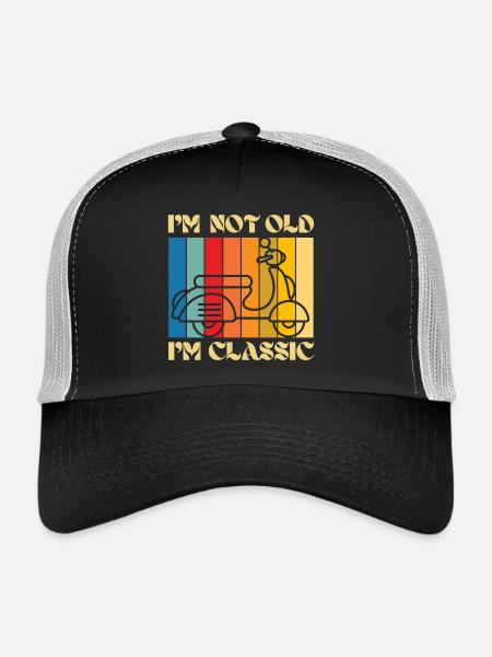 I'm Not Old, I'm Classic – Retro Scooter - Trucker Cap - black/stone grey - Front