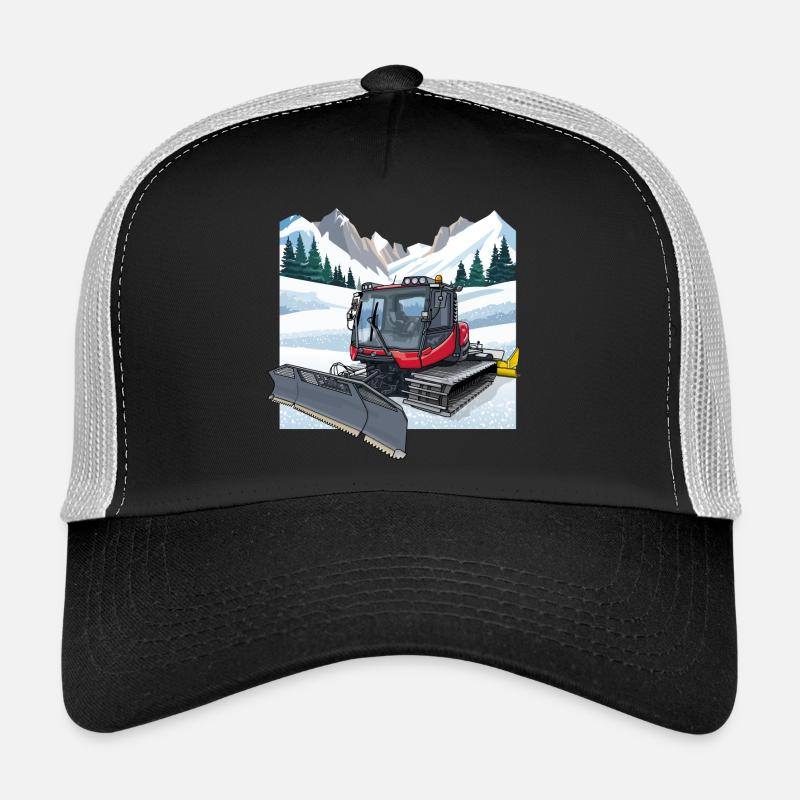 Déneigement de la dameuse - Casquette trucker  - noir/gris pierre