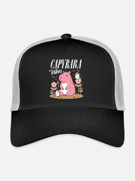 Relaxed Capybara Vibes - Trucker Cap - black/stone grey - Front