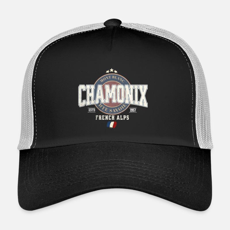 Mont Blanc Chamonix Design with French Flag - Trucker Cap - black/stone grey