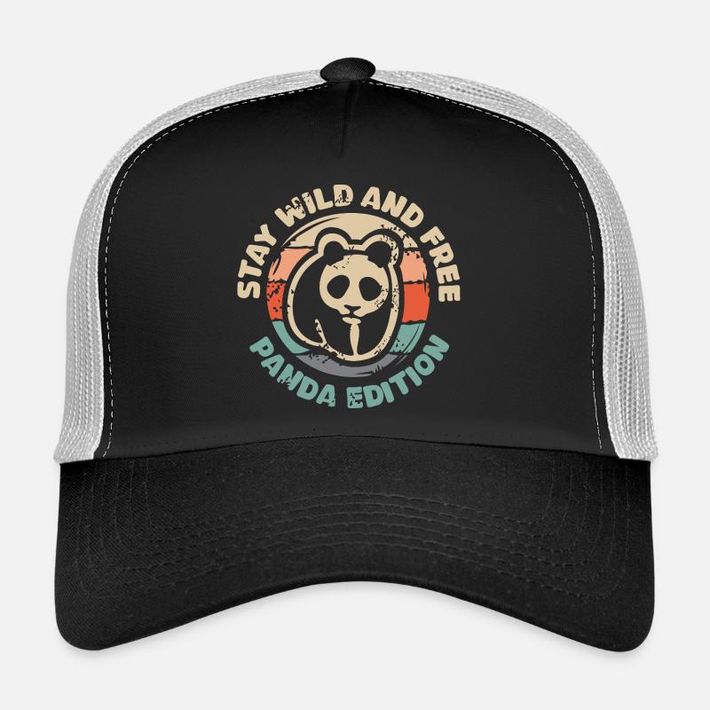 Restez sauvage et libre - Panda Edition Retro Design Casquette trucker 