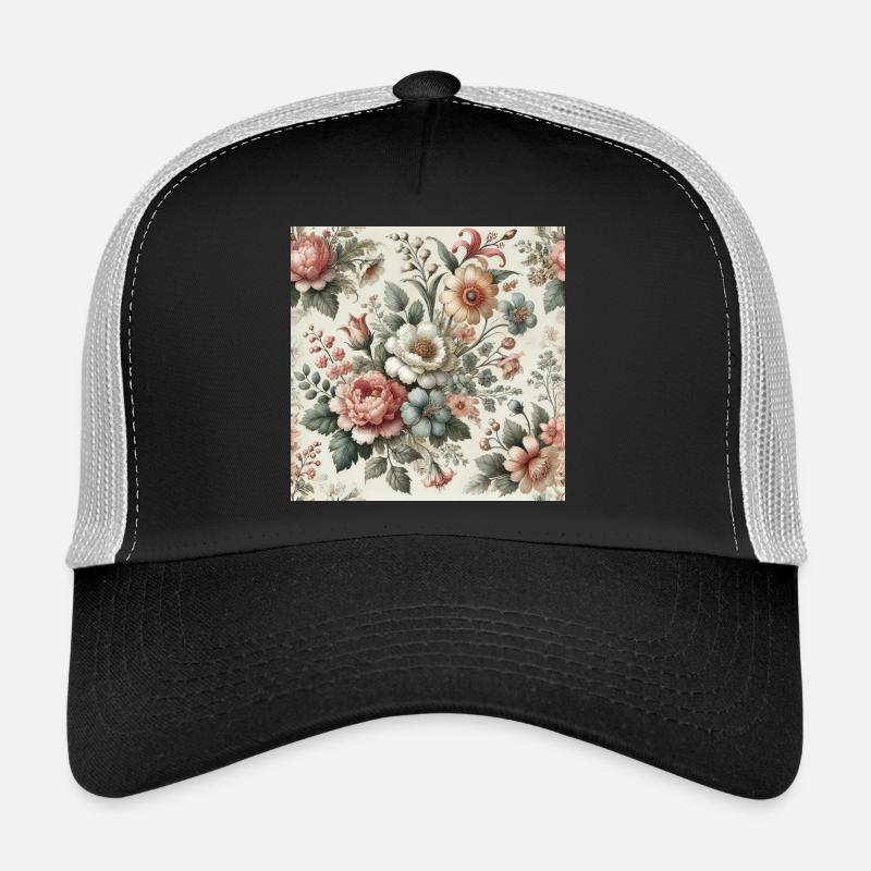 Vintager Blumengarten Ornament Trucker Cap
