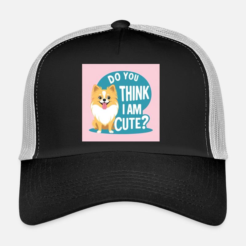 Chien de Poméranie « Pensez-vous que je suis mignon ? » Casquette trucker 