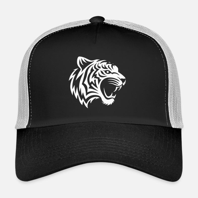 Tigre tribal blanc Casquette trucker 