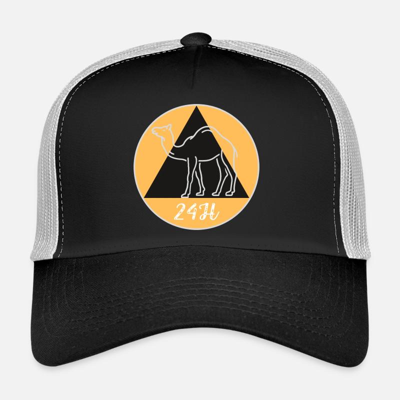 Geometisches Kamel auf schwarzem Hintergrund Trucker Cap