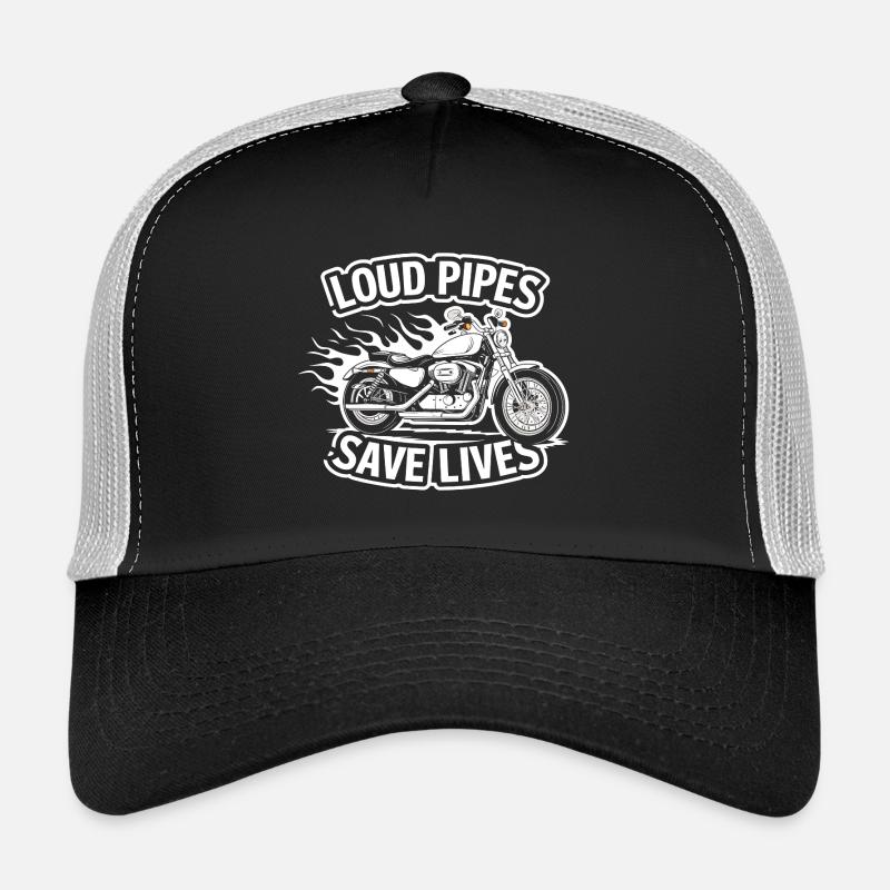 Loud Pipes Save Lives | Biker Spruch - Trucker Cap - Schwarz/Steingrau