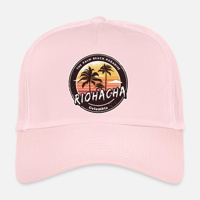 Riohacha Palm Trees Beach Design Trucker Cap