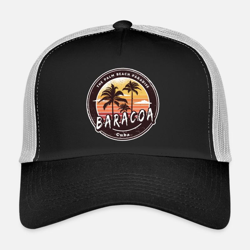 Palmiers de Baracoa et conception de plage Casquette trucker 