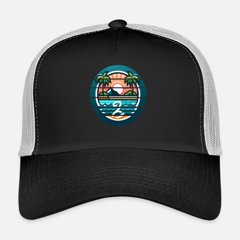 Bunte Palmeninsel Offliner Trucker Cap