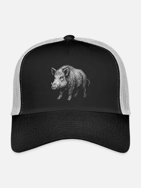 Wild boar - Trucker Cap - black/stone grey - Front