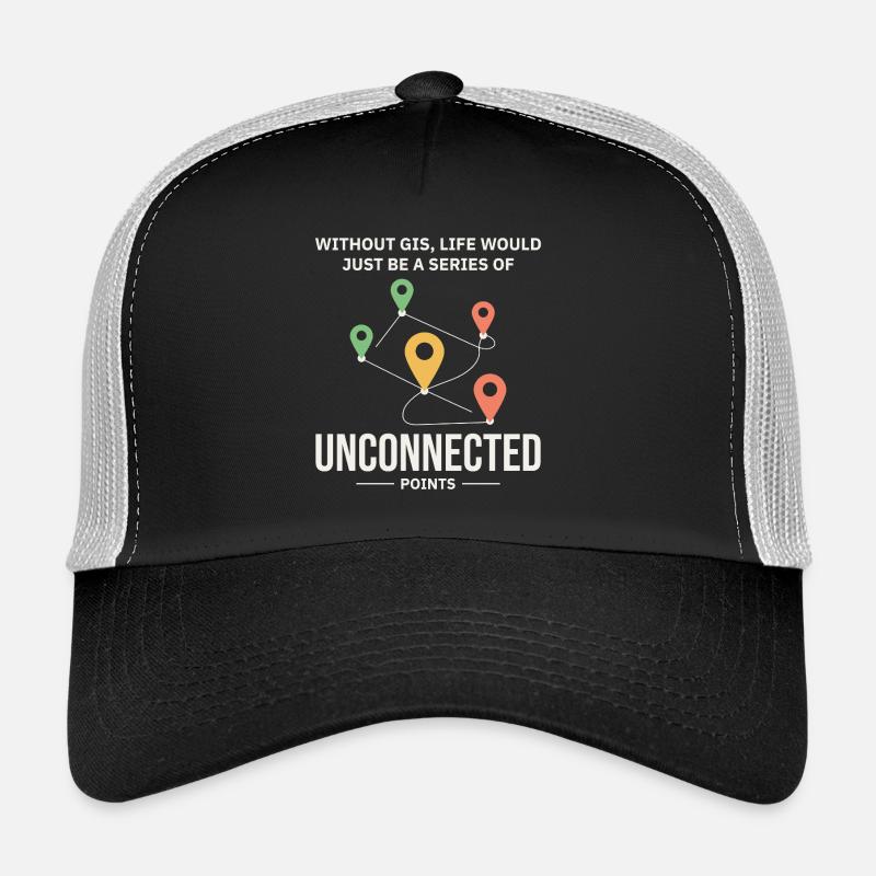 GIS Unconnected Points Map Data Analysis Trucker Cap