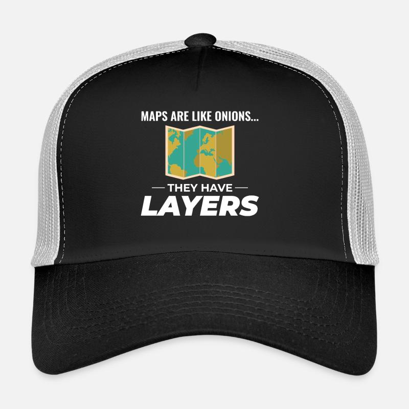 Map Layers GIS Cartography Geographic Data Trucker Cap