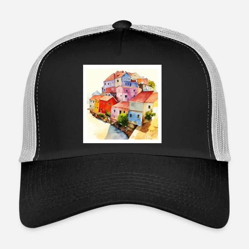 Optische Täuschung - Abstrakte Kunst - Trucker Cap - Schwarz/Steingrau