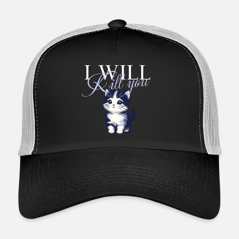 I will kill you cat - Trucker Cap - Schwarz/Steingrau