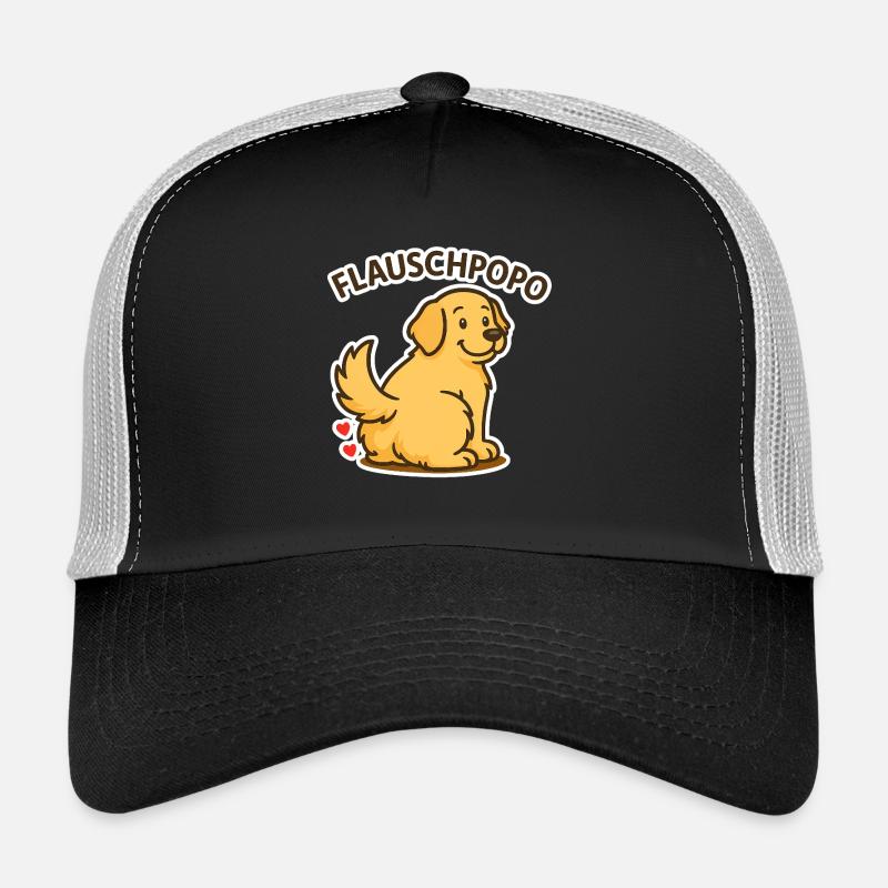 Fluffy butt – Cute dog with fluffy buttocks Trucker Cap