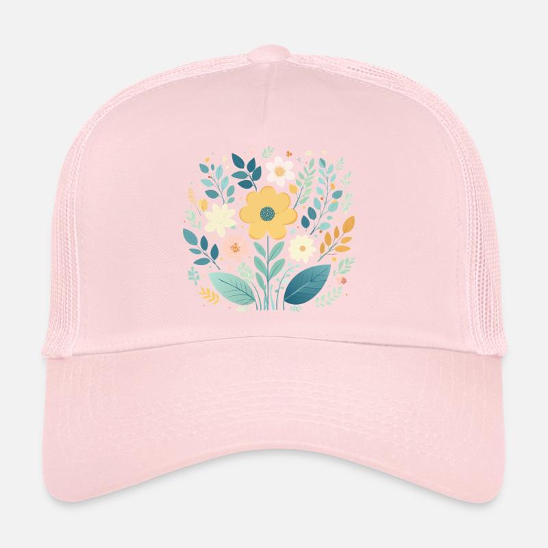 Douce floraison florale pastel - Boho Botanical Casquette trucker 