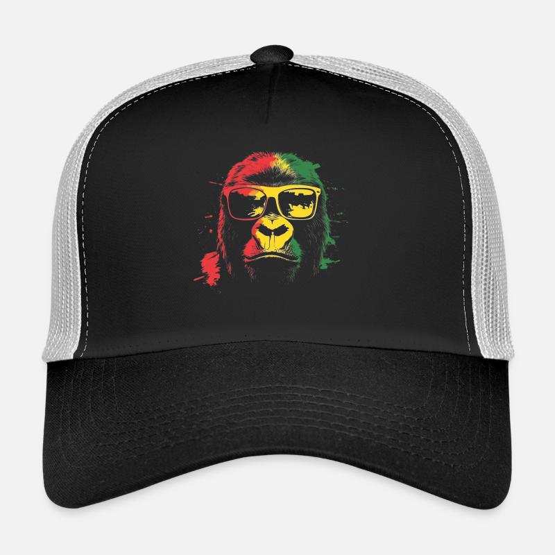Gorilla Monkey Africa Colors Sunglasses Trucker Cap