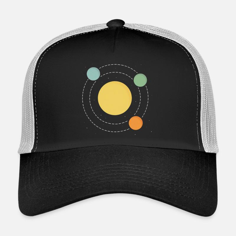 Sun Orbit Abstract Print Design - Trucker Cap - black/stone grey