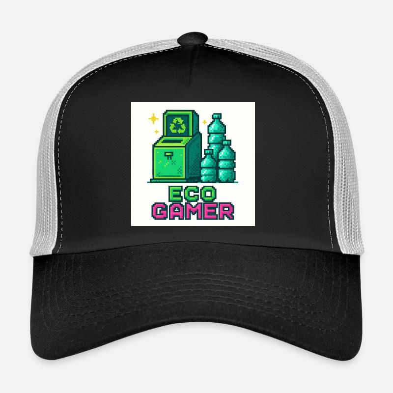 Pixel Eco Gamer Design - Trucker Cap - black/stone grey