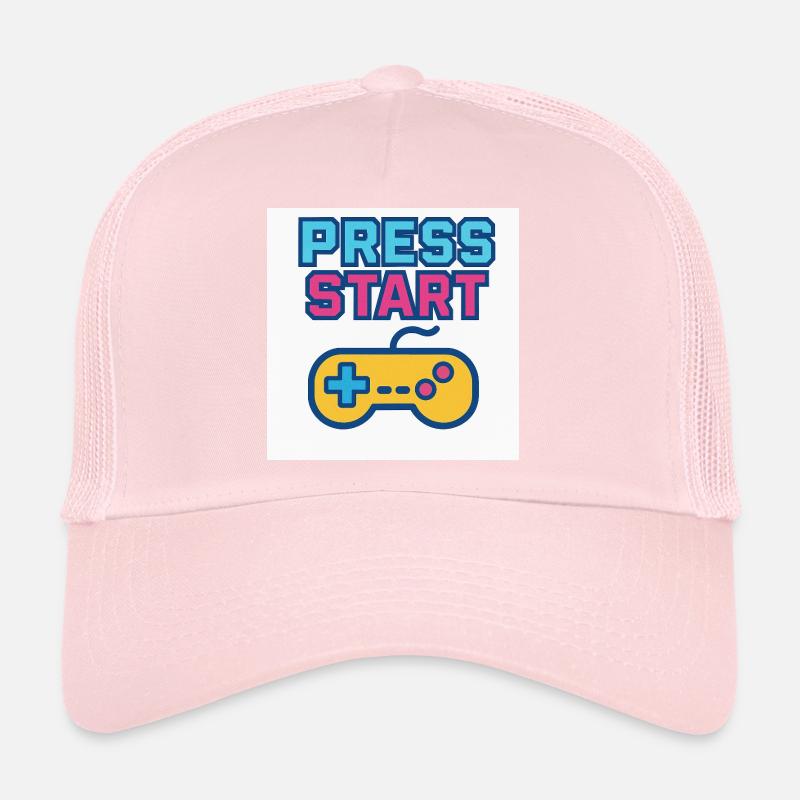 Press Start Gaming Graphics Vintage Trucker Cap