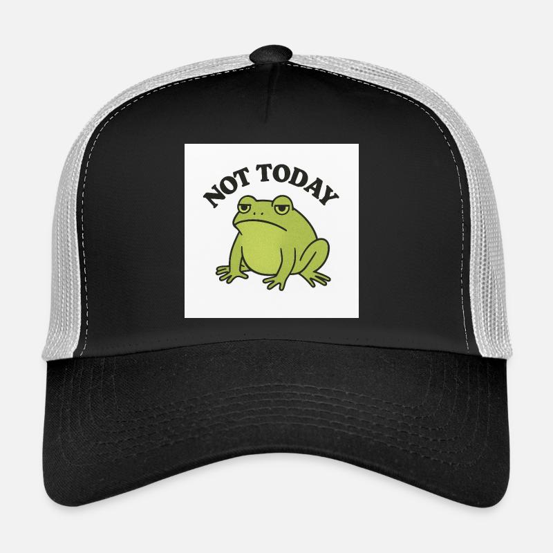 Lustiger Frosch mit Statement Text - Trucker Cap - Schwarz/Steingrau