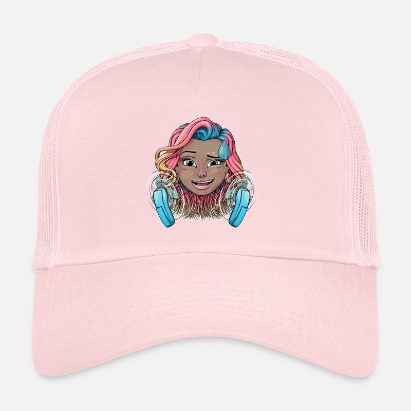 Fille chaude colorée avec des ventilateurs Casquette trucker 