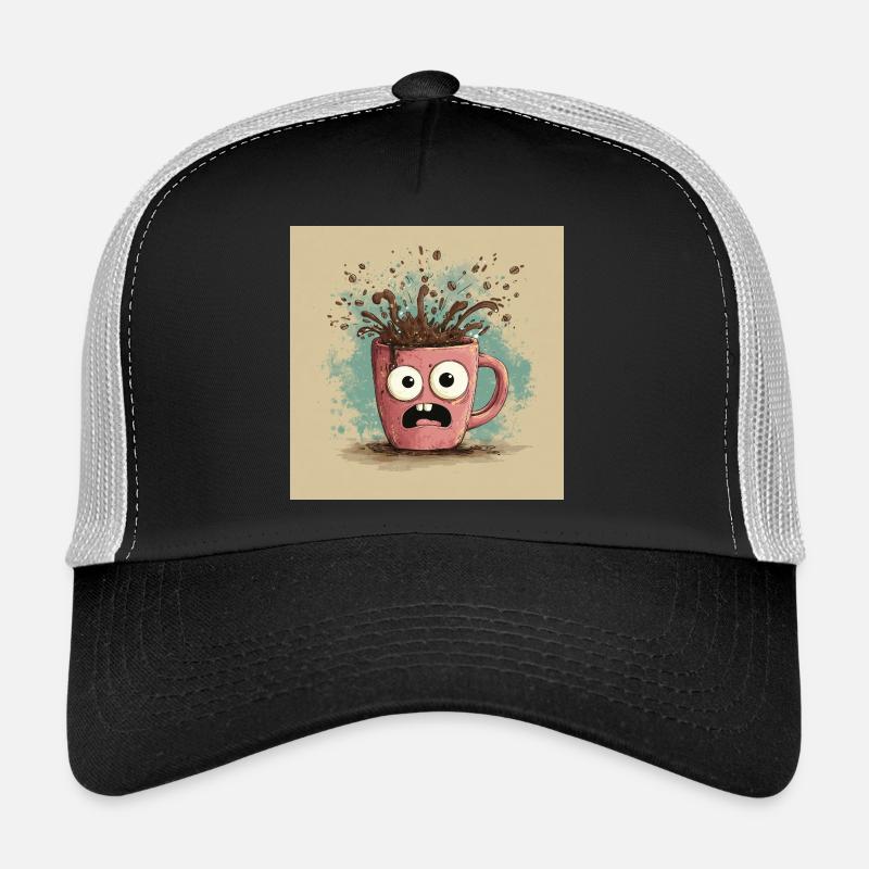 Caffeinated Chaos - Trucker Cap - Schwarz/Steingrau