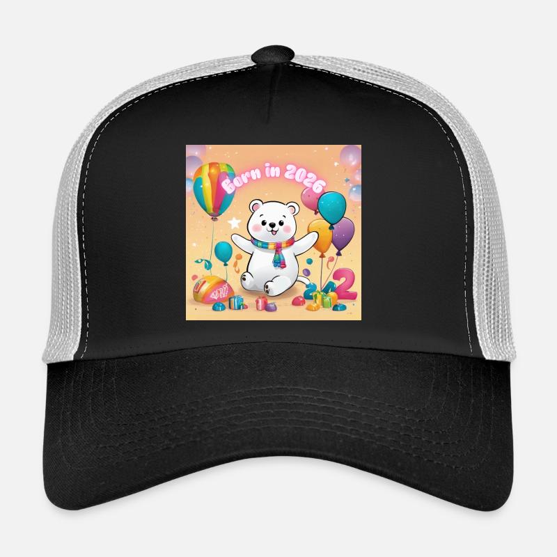Birthday Bear with Balloons 2026 - Trucker Cap - black/stone grey