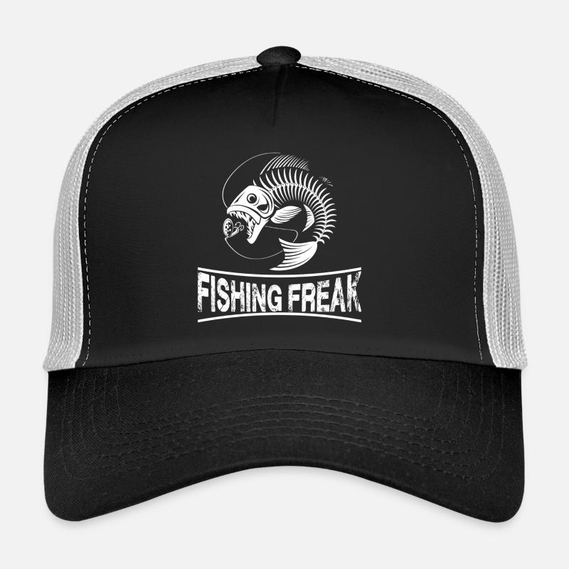 Fishing Freak Skeleton Illustration - Trucker Cap - black/stone grey
