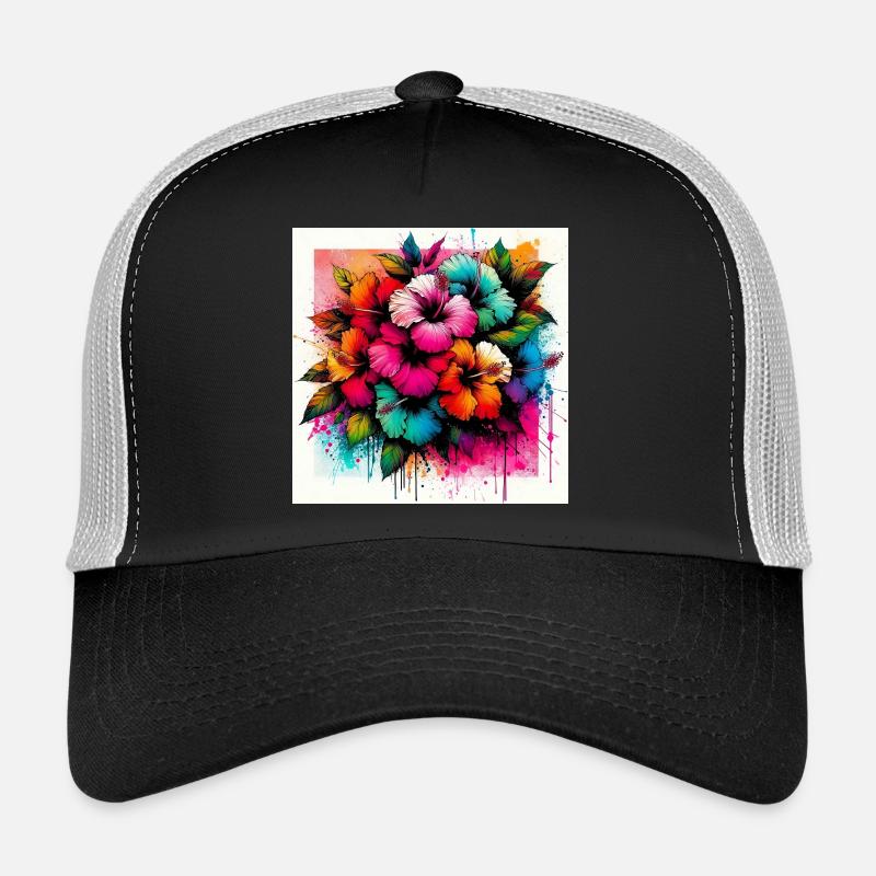 Fleurs d’hibiscus Casquette trucker 