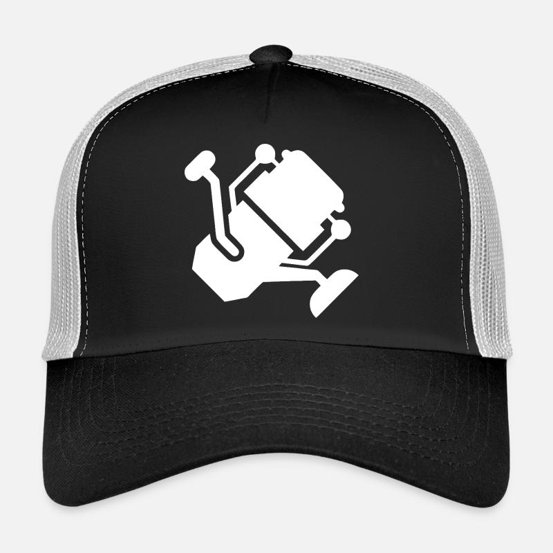 Silhouette de moulinet de pêche blanc Casquette trucker 