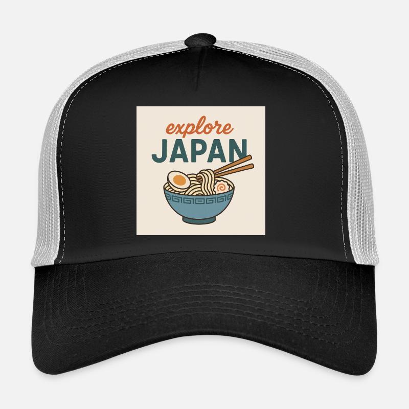 explore Japan Ramen - Casquette trucker  - noir/gris pierre