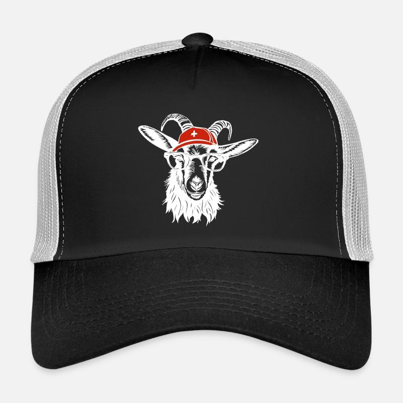 Switzerland billy goat white - Trucker Cap - black/stone grey