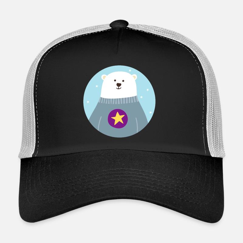 Polar Bear Star Polar North Pole Nursery skandi Trucker Cap