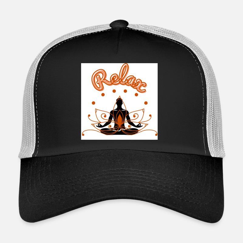 Relaxing Lotus Mindfulness Design - Trucker Cap - black/stone grey
