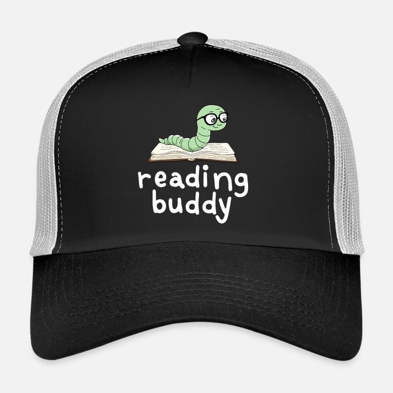 Reading friend Cute bookworm with book Trucker Cap
