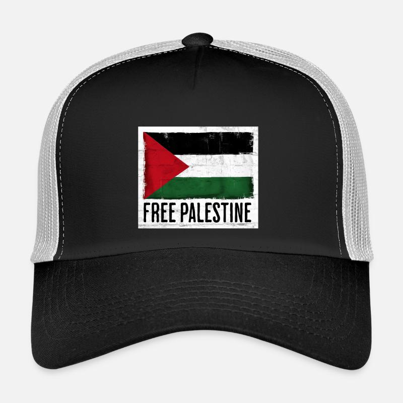 Conception du drapeau de la liberté pour la Palestine - Casquette trucker  - noir/gris pierre