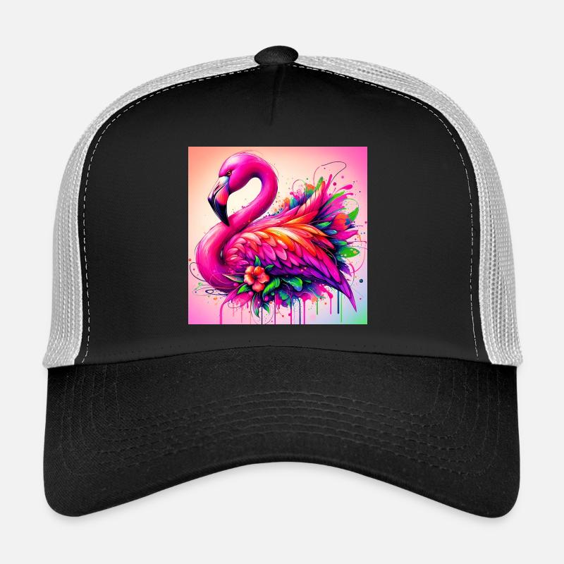 Flamingo - Trucker Cap - Schwarz/Steingrau
