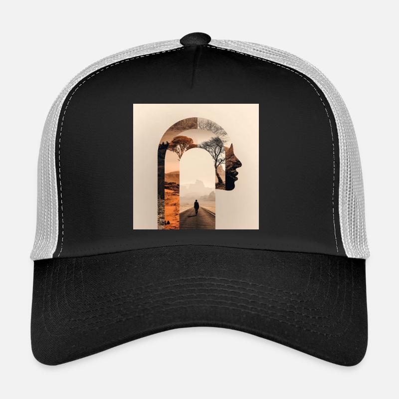 Introspektive Reise mit Natursilhouette Trucker Cap