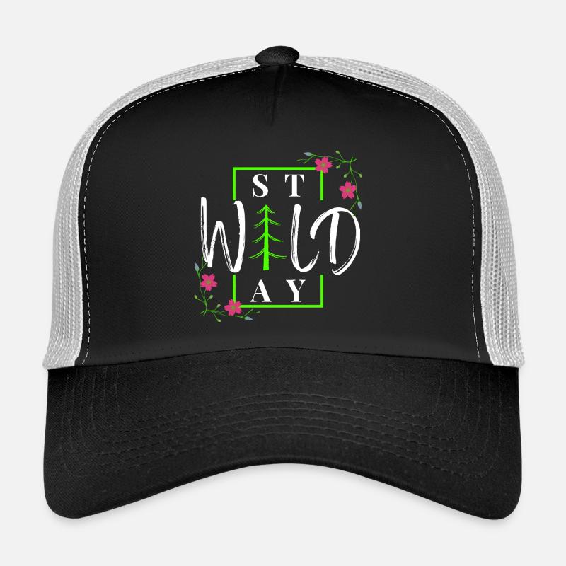 Stay Wild - Rustic Winter Forest Trucker Cap