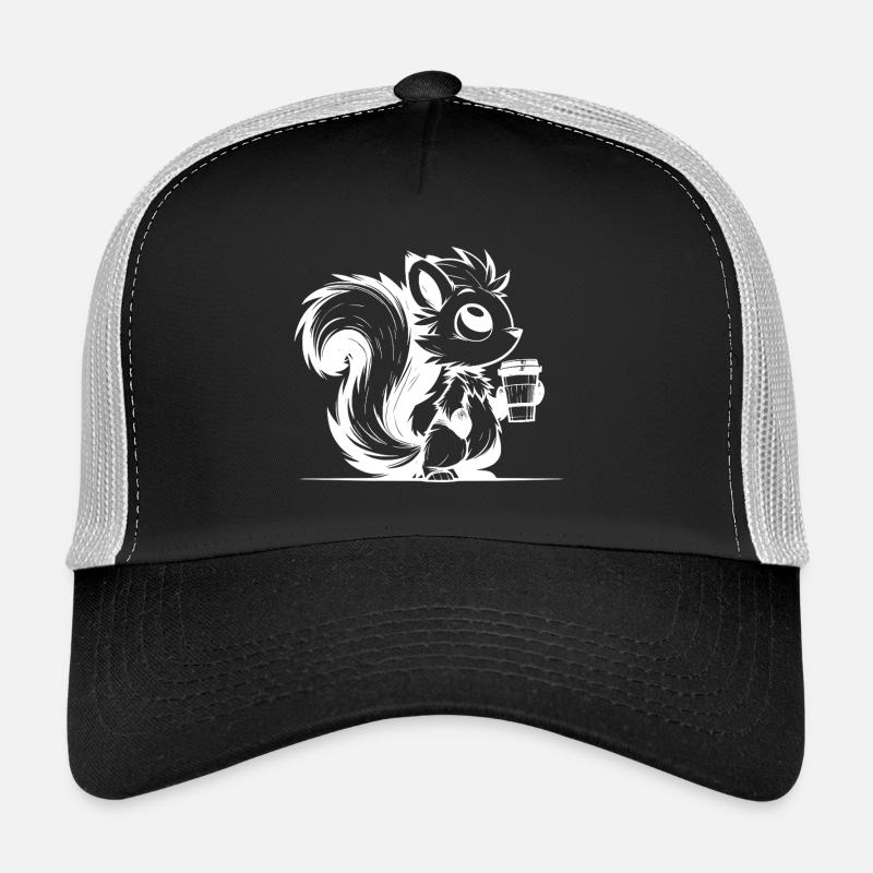 More coffee, less stress Squirrel Day Trucker Cap