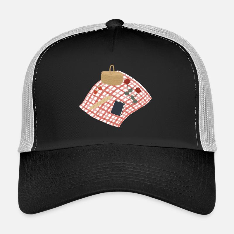 Rustic Picnic Scene Illustration Trucker Cap