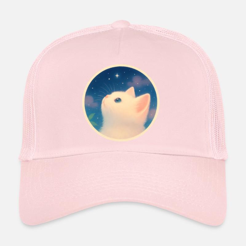 Dreamy kitten under a starry sky Trucker Cap
