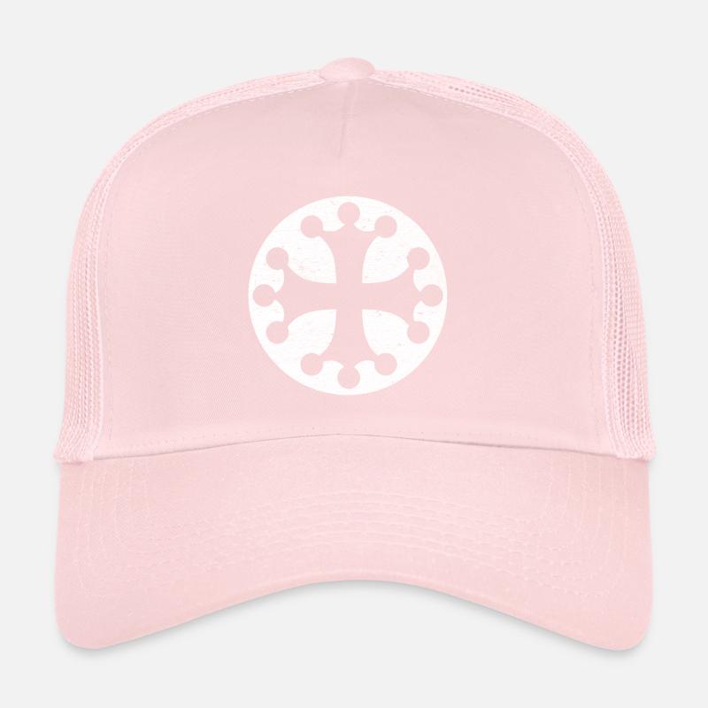 Croix occitane dans cercle blanc Casquette trucker 
