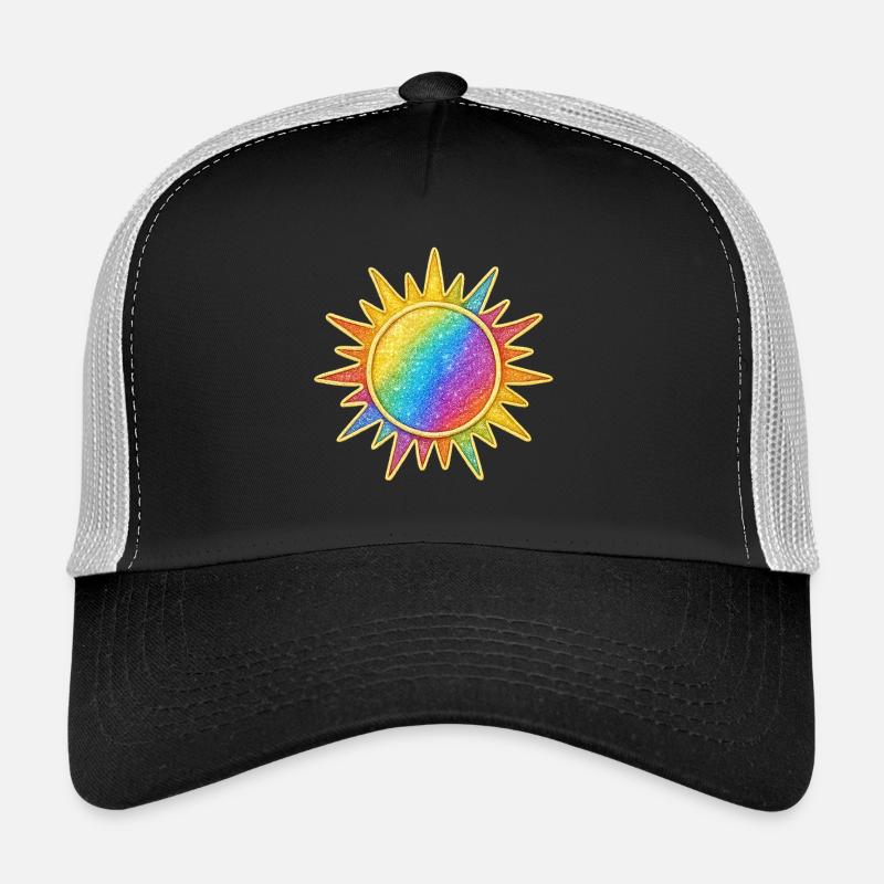 Motif éclatant de soleil arc-en-ciel Casquette trucker 