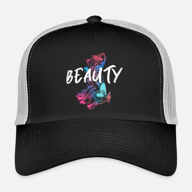 Illustration de betta fish Colorée avec Mot Beauté Casquette trucker 