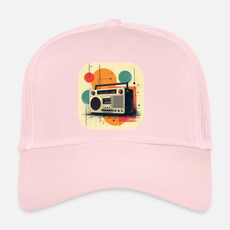Retro Ghetto Blaster T Shirt Trucker Cap