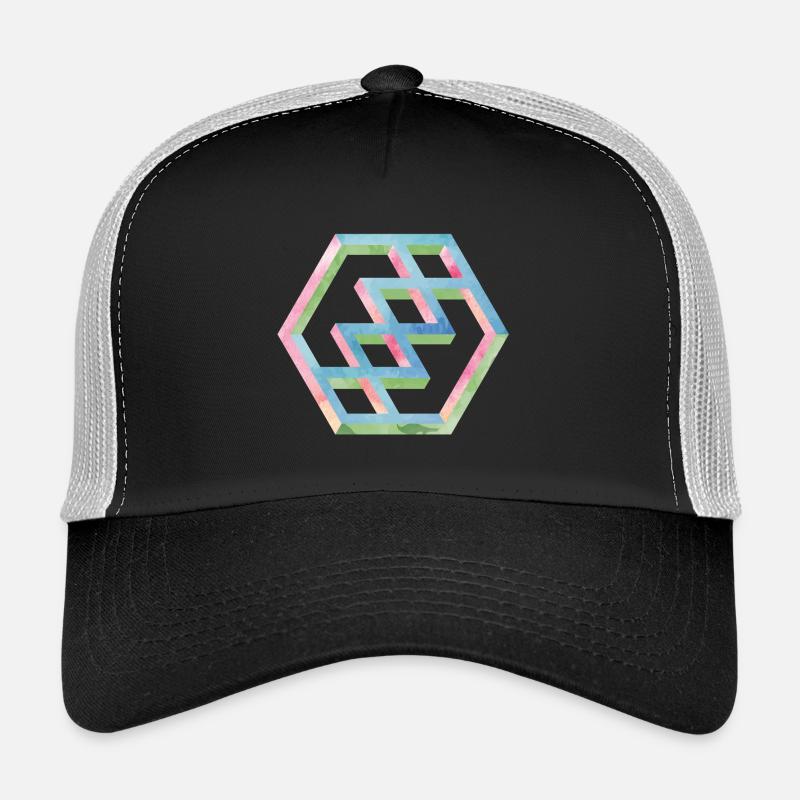 Motif hexagonal coloré abstrait Casquette trucker 