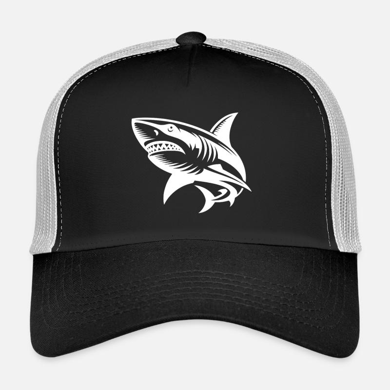 Big Ocean Shark Tattoo Diver Design Trucker Cap